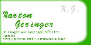 marton geringer business card